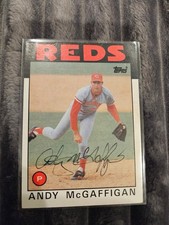 Andy McGaffigan - 1986 Topps #133 Authentic Autograph Cincinnati Reds