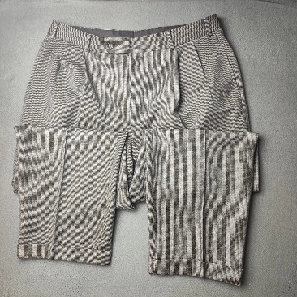 Брюки мужские Brooks Brothers 34x27 шерстяные плиссированные с манжетами брюки гончие - Изображение 3 из 4