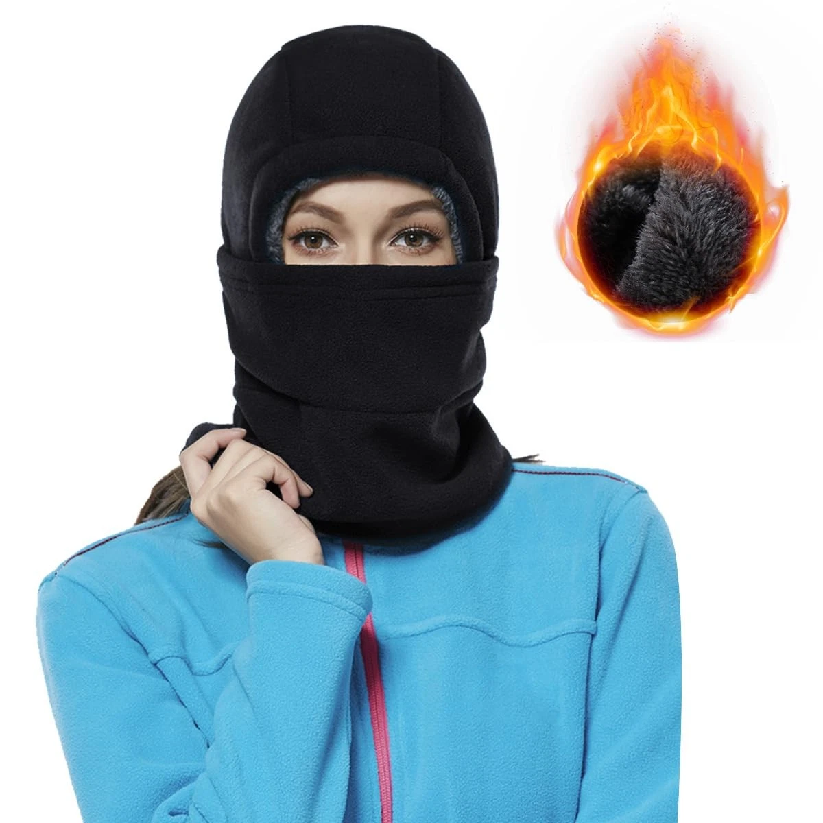 Ski Mask for Women Men, Sherpa Hood Ski Mask, Winter Balaclava Windproof Hood...