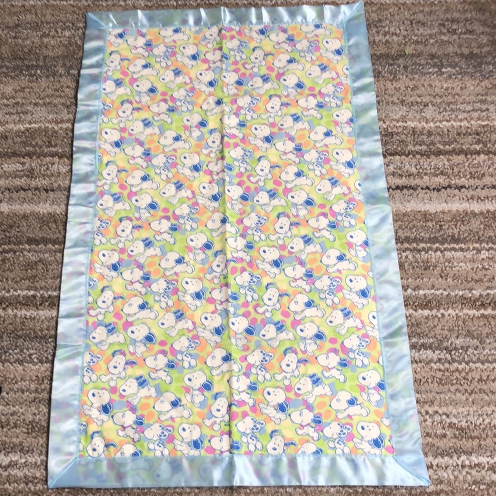 New Baby Snoopy Blanket with Satin Binding for Baby or Pet