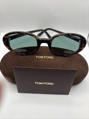 Tom Ford FT1364 IGGY 52N Dark Havana/Green Oval Sunglasses