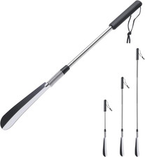 Extendable Shoe Horn Long Handle for Seniors, Twist to Lock, 16" to 31"Adjustabl