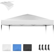 10 10 Canopy Replacement Top, Pop Up 10'x10' 300D Oxford Cloth, Silvery White