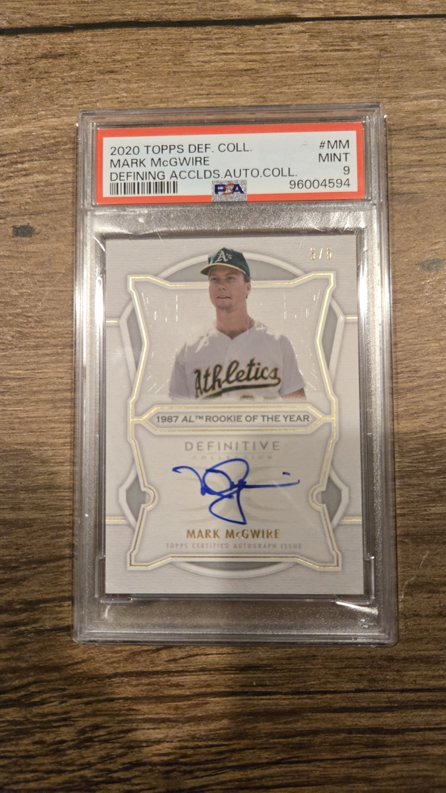 5/5 Mint 9 2020 Topps Def Coll #MM Mark McGwire Defining Acclds Auto Coll PSA