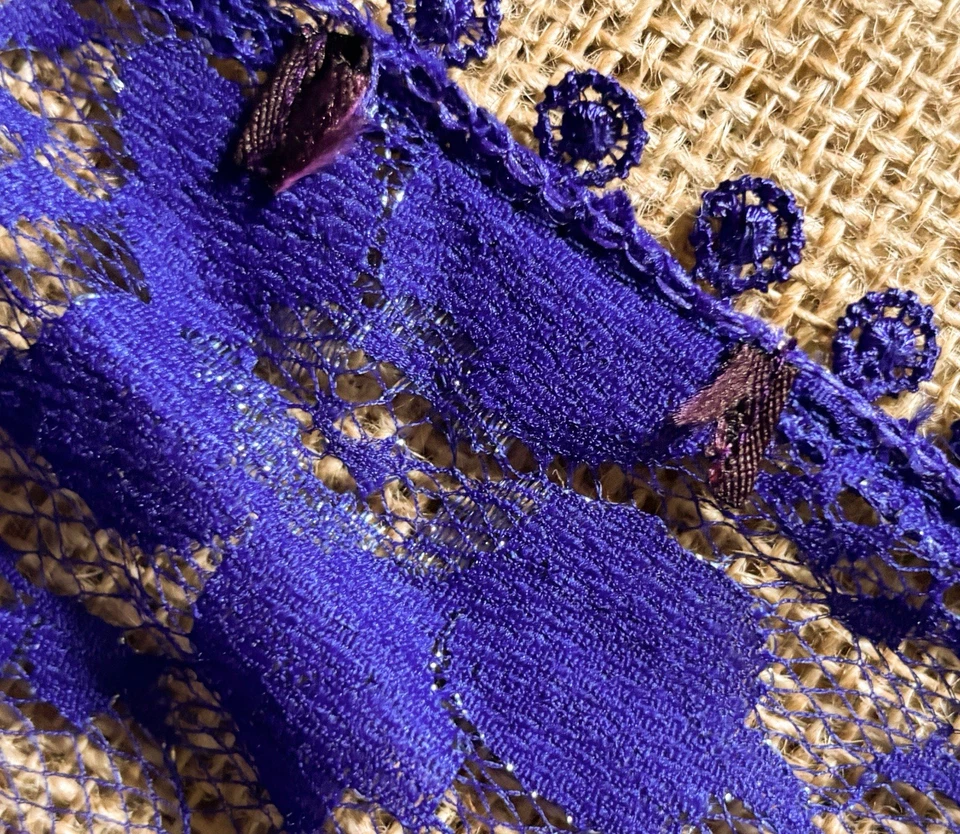 Bufanda de moda púrpura floral de encaje brillante romaní núcleo de hadas caprichoso femenino Foto 3 de 4