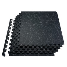 Interlocking Puzzle Gym Mats for Gym, Home, Garage, Black & White