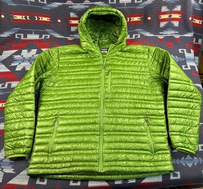 Patagonia Ultralight Goose Down Jacket Mens XXL 800 Fill Green Hoody Hoodie Puff