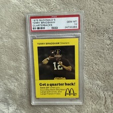 1975 McDonald's Quarterbacks Terry Bradshaw PSA 10 GEM MT