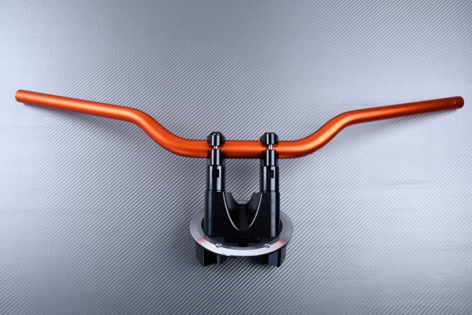 Pontets de rehausse et guidon alu orange anti-vibrations pour Yamaha TMAX 530 2012