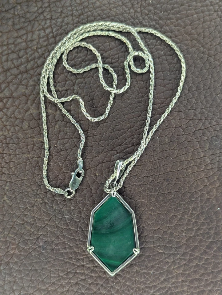 宝石镶嵌 925 吊坠项链银色几何西南蛋白石 — 第 2/4 张图片