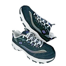 Skechers D'Lites 149268W Women’s Size 8 Black Suede Memory Foam Shoes PRISTINE