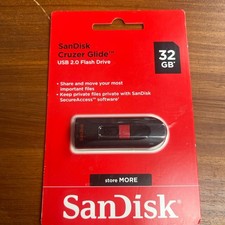 SanDisk Cruzer Glide 32GB USB 2.0 Flash Drive New Sealed Portable Storage