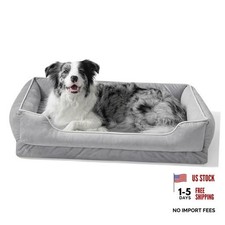 FAIRYPET Orthopedic Dog Bed for Medium to Large Dogs  Cats, Memory Foam grey