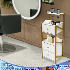 3 Drawer Beauty Salon Storage Cabinet Styling Station with Hair Dryer Hole