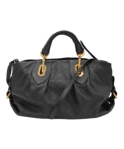 Bally Vitalina BB Black Leather 2 Way Shoulder Bag Gold Hardware Medium Tote