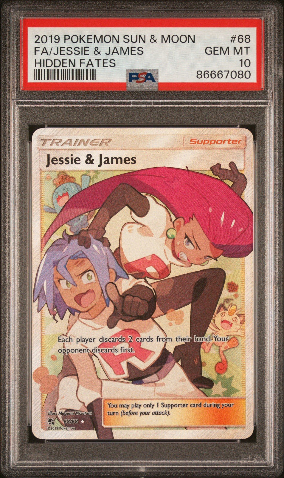 Pokemon Jessie & James Hidden Fates Full Art #68 PSA 10 Gem Mint