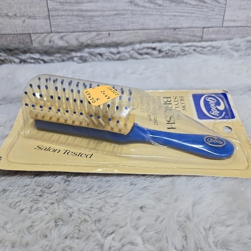 NOS Vintage 1975 Goody Blow Styling Hair Brush Purse Size #311 New Package Blue - Bild 3 von 5