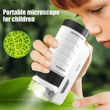 Handheld Microscope Kids Optical HD Portable Microscope LED light,Biological Toy
