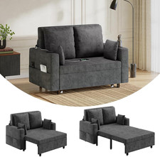 3 in 1 Pull Out Couch, 56 Inch Convertible Sleeper Sofa Bed, Loveseat Sofa Couch