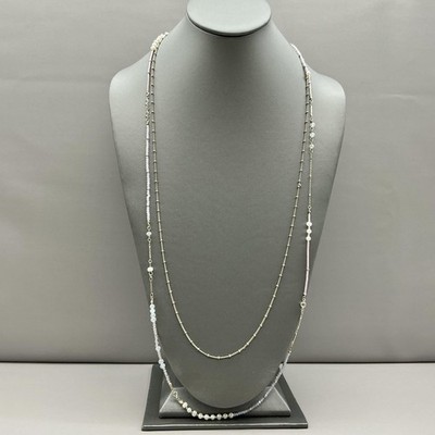LOFT Necklace Multicolor Beaded Layered Station Long Womens Fashion Jewelry