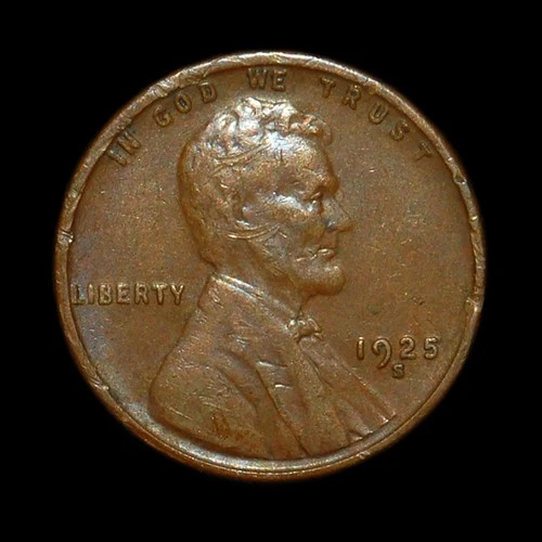 1925-S Lincoln Wheat Cent Fine (F) Coin Solid coin