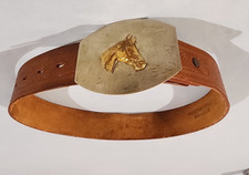 VTG Westernwear Horse Head Buckle 26in Steerhide Leather Belt
