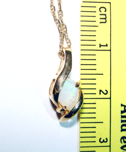 14K GELBGOLD 18" WIRBEL OPAL ANHÄNGER HALSKETTE MARINER GLIEDERKETTE 2,4 G - Bild 6 von 7