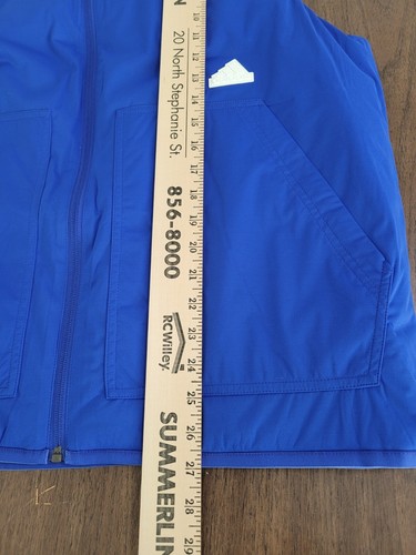 NWT Adidas Mens Large Lifestyle Lucid Blue Sleeveless Puffer Vest HN1931 - Picture 10 of 10