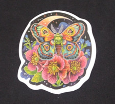 Beautiful Unique Nighttime Moth Sticker 2.25" x 2.18" AG