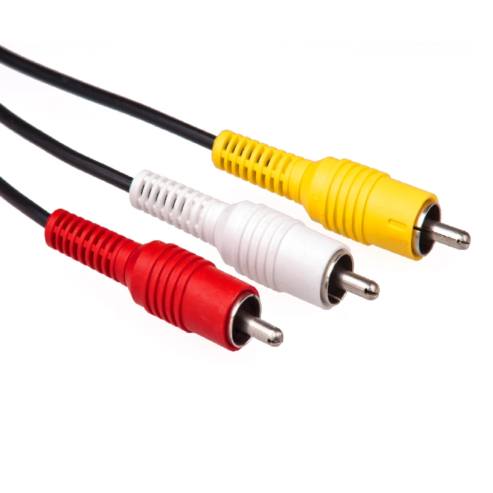 Pack of 10 AV Male to Male 3 RCA Audio Video Composite Cable Black (6 feet) - Image 4 of 4