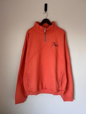 Rhude Logo Quarter Zip Sweatshirt - Size XL - Vintage Orange - NEW - Made in USA
