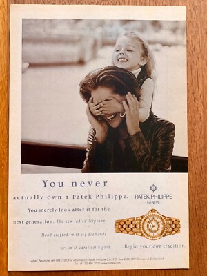 Patek Philippe Neptune 4881 Mutter Tochter Original 1997 Vintage Advert Werbung