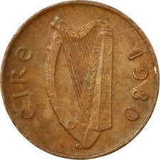 #670630 M&uuml;nze, IRELAND REPUBLIC, Penny, 1980, S, Bronze, KM:20