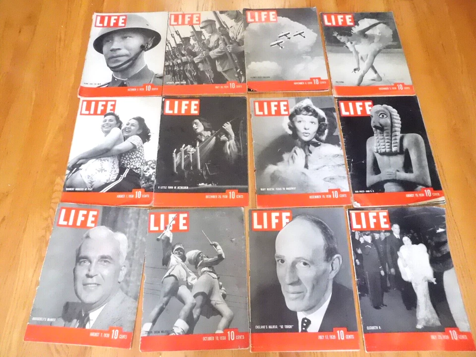 12 1938 & 1939 LIFE Magazines-Complete Issues-Several WWII - Image 2 of 4