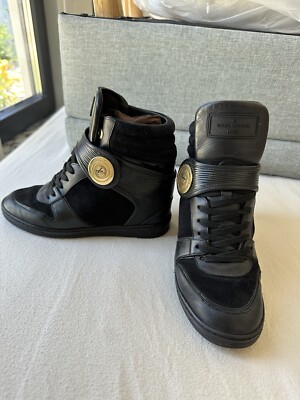Monogram Cliff Louis Vuitton Black Monogram Cliff Top Wedge Sneakers - SIZE 36 IT - 6 ...