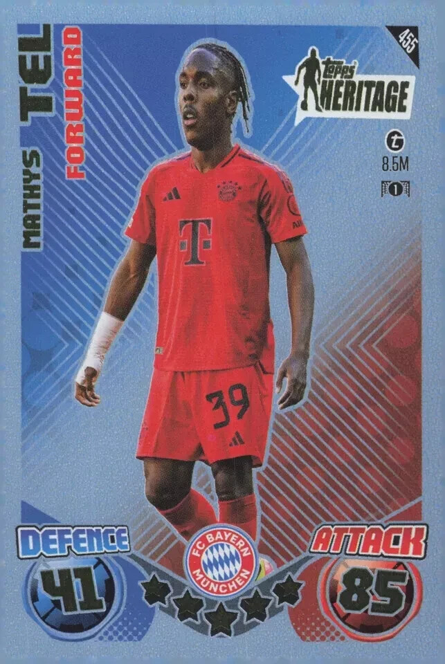 Topps Mathys Tel 49枚限定 カード Topps Match Attax 2024/2025 24/25 Mathys Tel Heritage FC