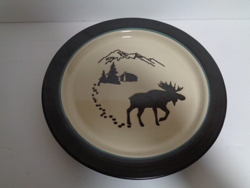 4 Bass Pro Shops Timberline Cabin Moose Dinner Plates Set White River Dishes Lot - Picture 5 of 9