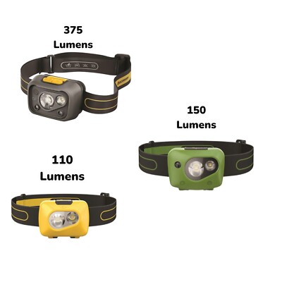 GP Battery Discovery CHW54 Stirnlampe 375-150-110 Lumens