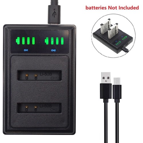 vhbw Caricabatterie micro USB compatibile con fotocamera Olympus Tough TG-620, TG-820, TG-820 iHS, TG-610, TG-620 his, TG-810