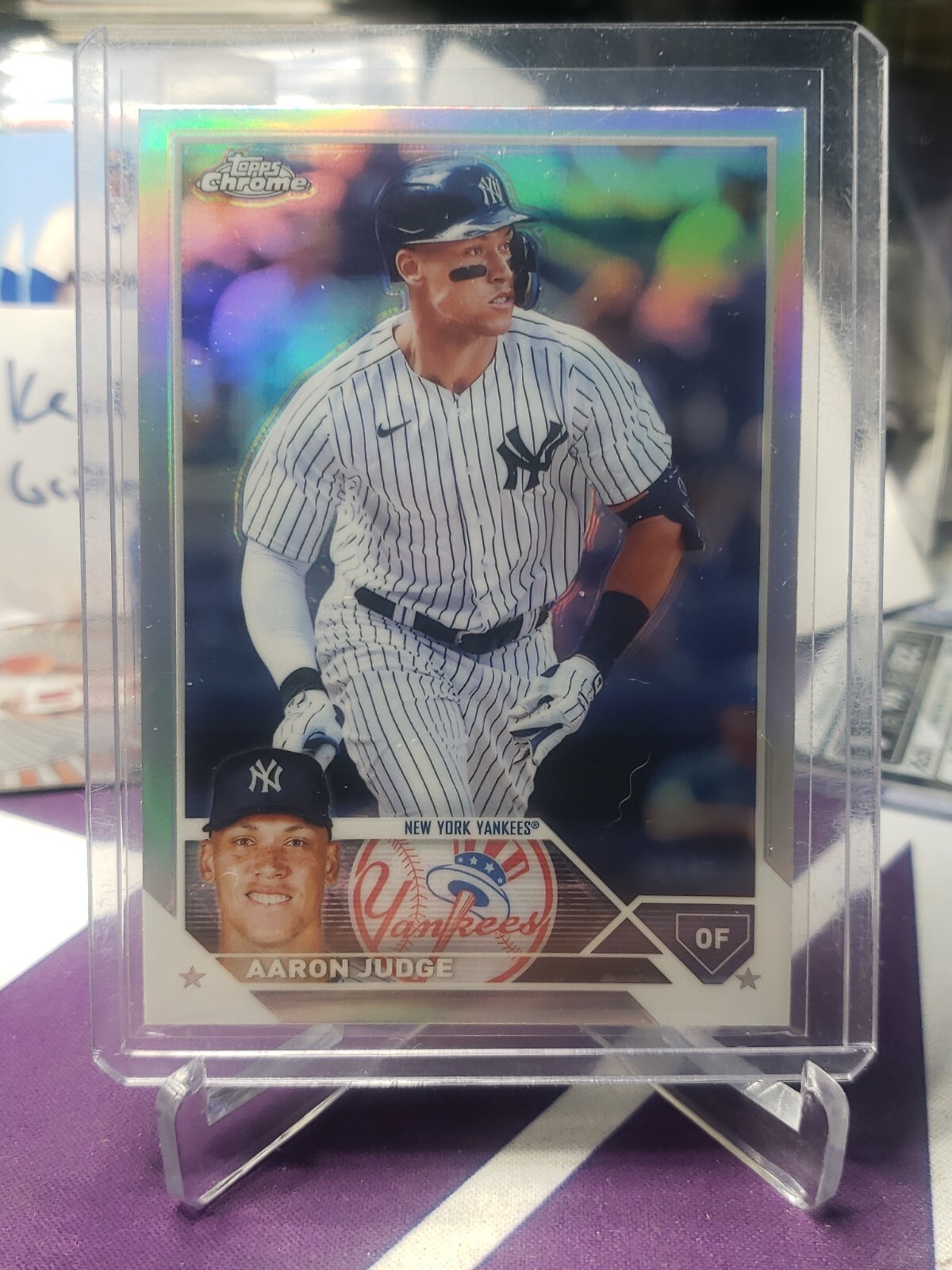 Aaron Judge Prism Refractor - 2023 Topps Chrome Baseball #62 New York Yankees NY