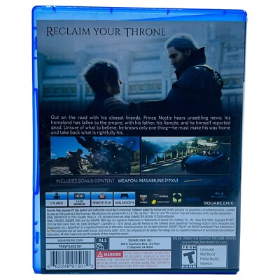 Final Fantasy XV 15 (Sony PlayStation 4) PS4 CIB Complete Tested