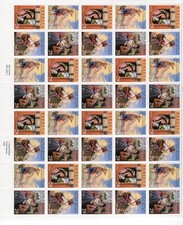 1993 29 cent Children's books full Sheet of 40, Scott #2785-2788, Mint NH