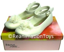 Macy's Rachel Shoes Sylvia Beige Pearl Girls Dress Shoes Size 2 w/Box