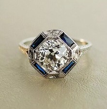 2.00Ct Art Deco Style Lab-Created Diamond Engagement Ring 14K White Gold Finish