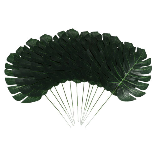 12Pcs Artificial Turtle & Monstera Leaves for Home & Party Decor (Green) - Picture 1 of 12