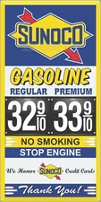SUNOCO GAS STATION PRICE PER GALLON OLD PUMP SIGN REMAKE ALUMINUM SIZE OPTIONS