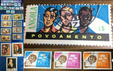 38 Used Stamps Egypt Ajman DR Congo Angola Povoamento 1920 - 1970 Postmarked Lot