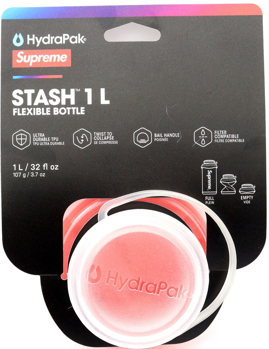 supreme/Hydrapak Stash 1L 折りたたみ水筒 59eefe97d246a45bf3d5096db527e5