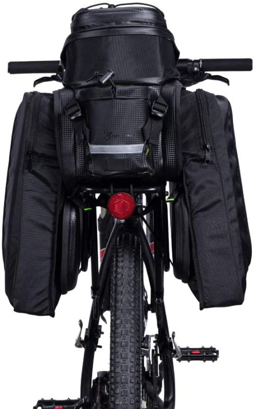 ROCKBROS Bike Rack Bag Trunk Bag Waterproof Carbon Leather Bicycle Rear Seat Car