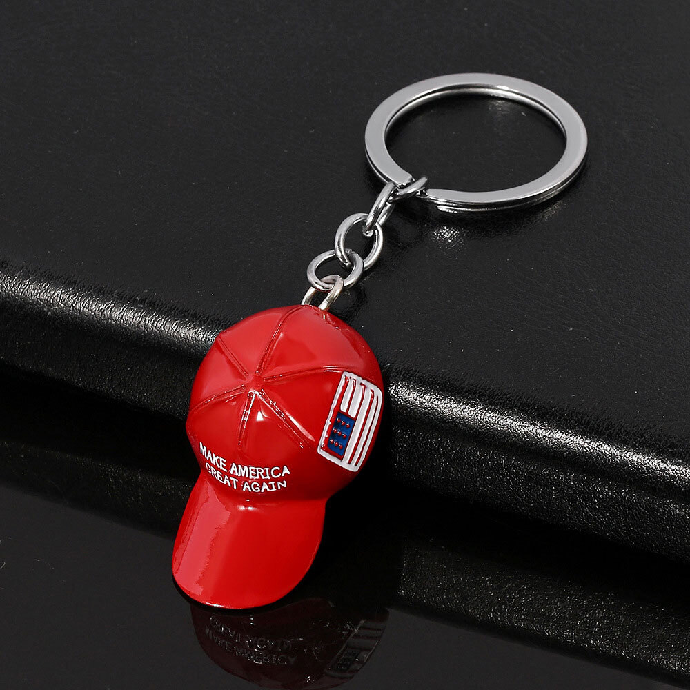 Donald Trump Keychain Maga Hat American Flag Make America Great Again Key Ring
